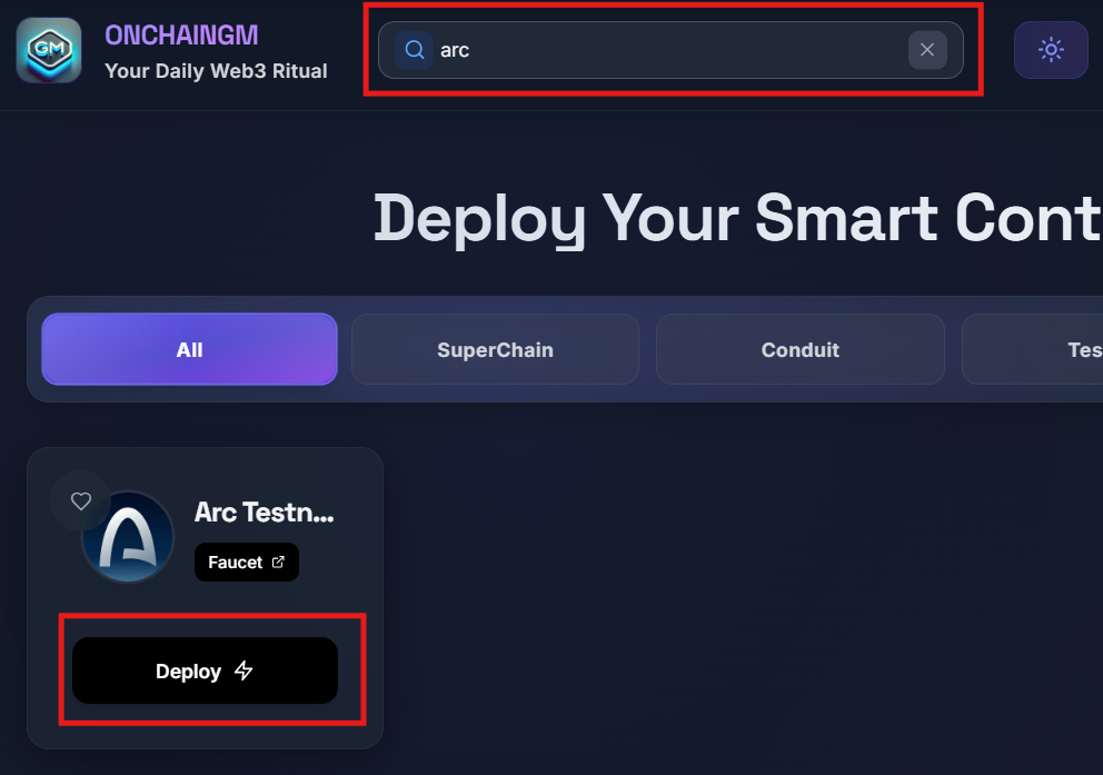 click the deploy