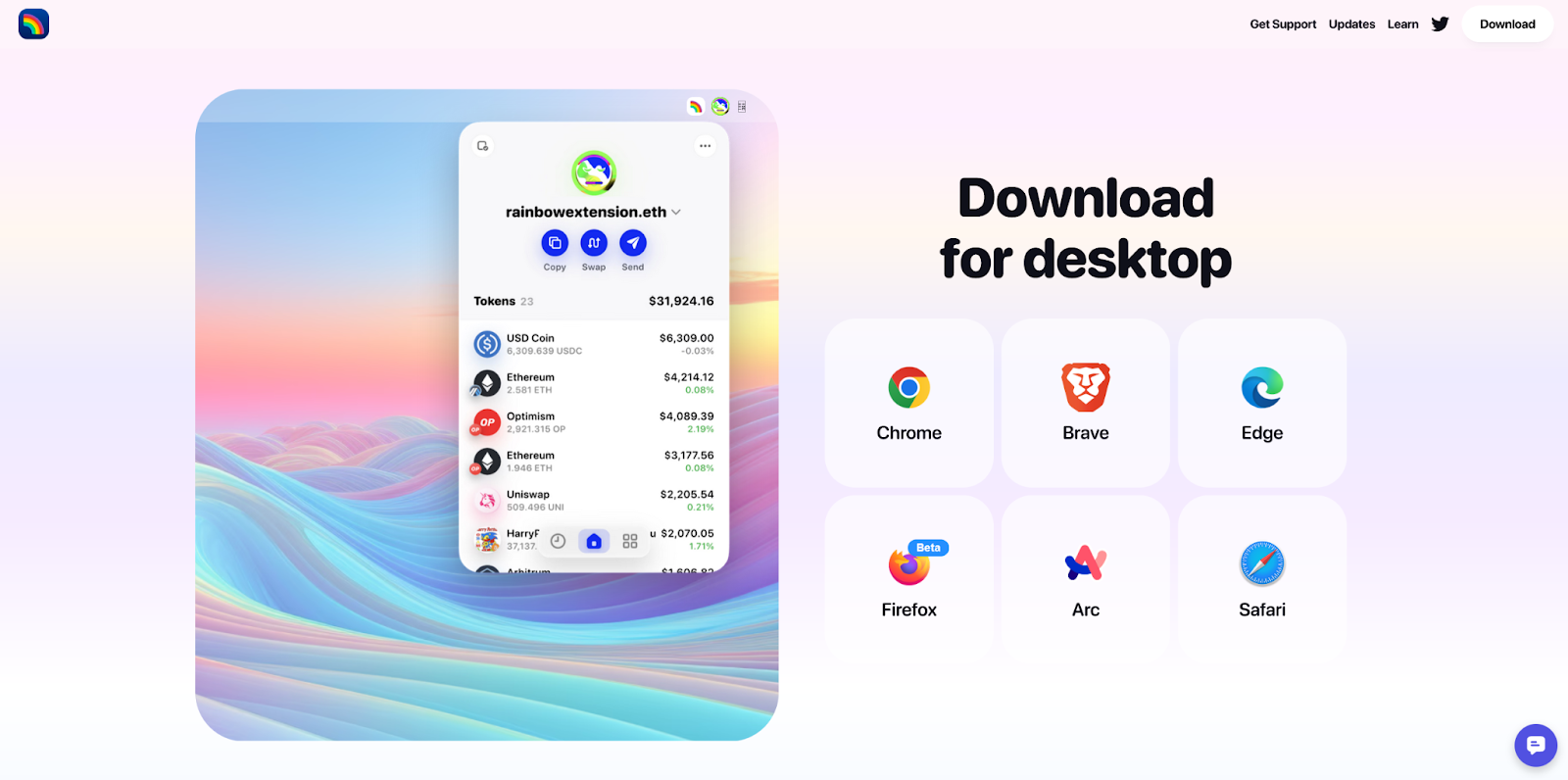 download rainbow wallet