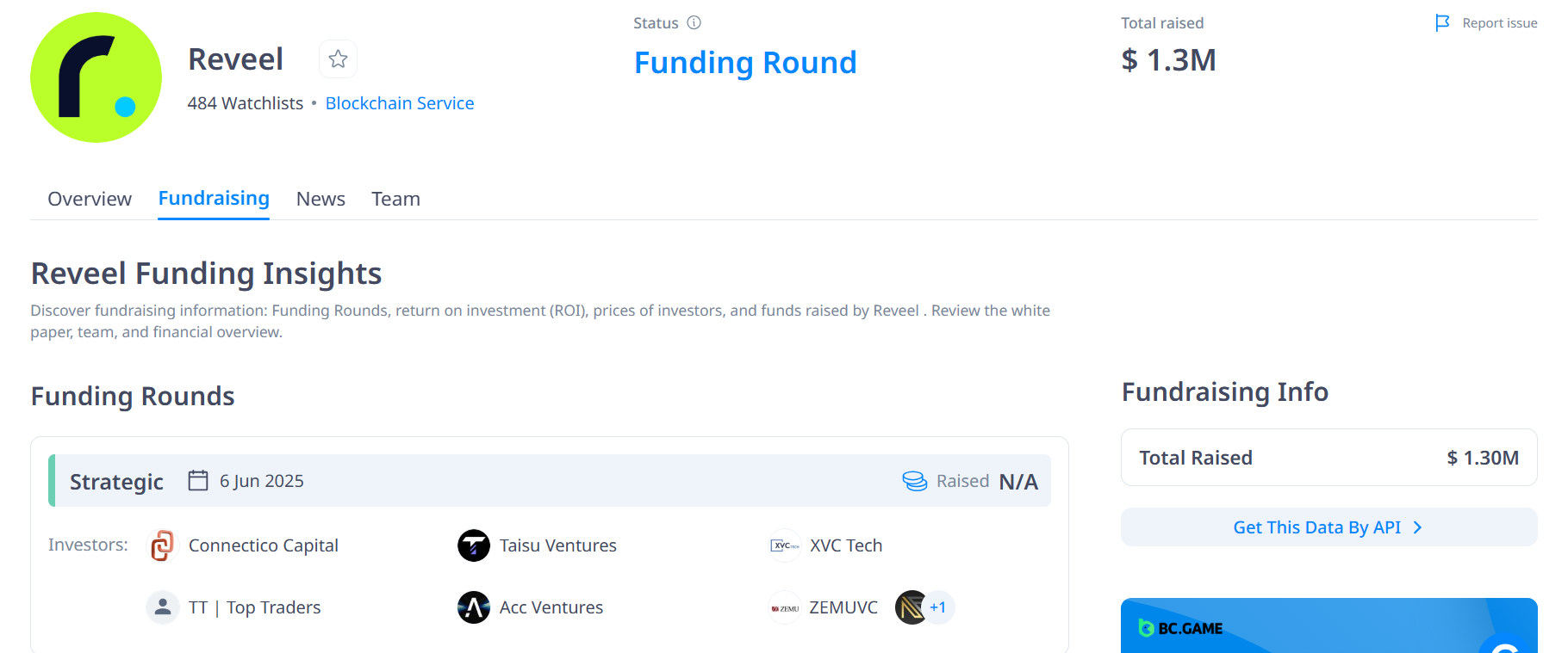 reveel fundraising