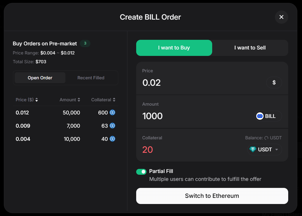 set price & amount