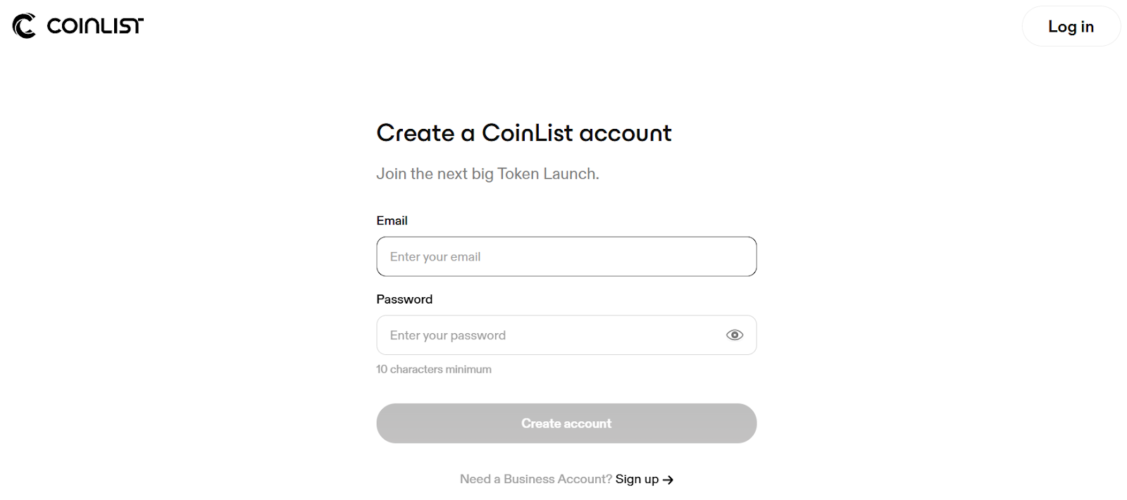 step 1: sign up