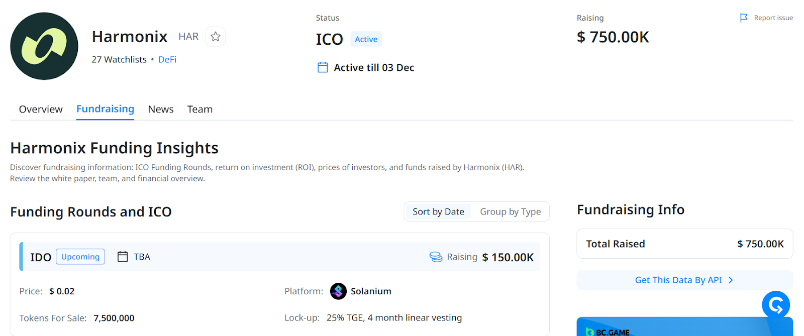 harmonix fundraising