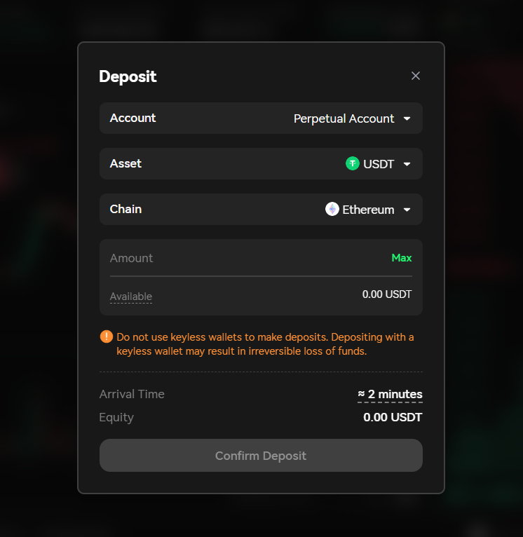 deposit funds