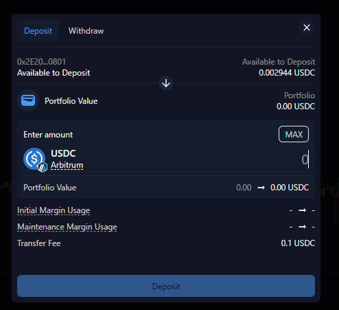 deposit funds