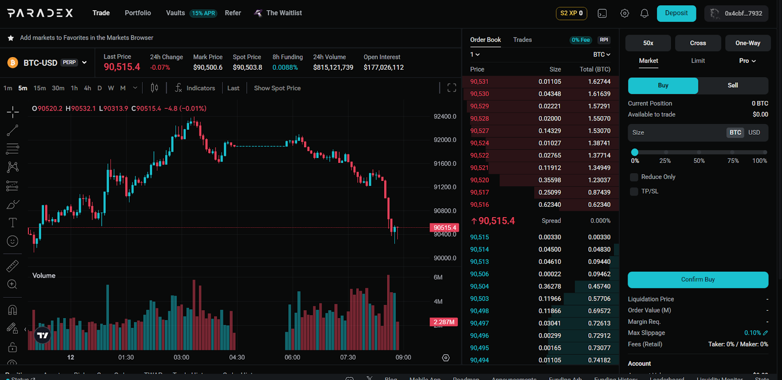 paradex interface