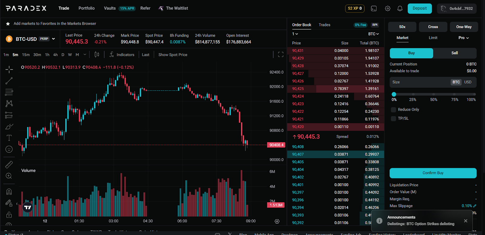 trade on paradex