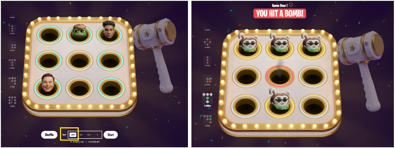 smasher bomb hit losing result screen