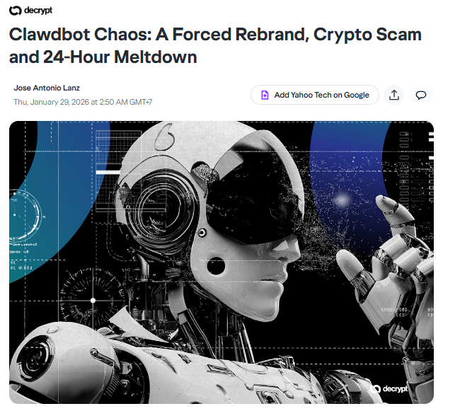 clawdbot chaos: forced rebrand, crypto scam, 24-hour meltdown