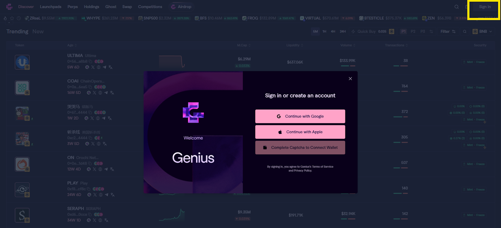 step 1 sign in to genius