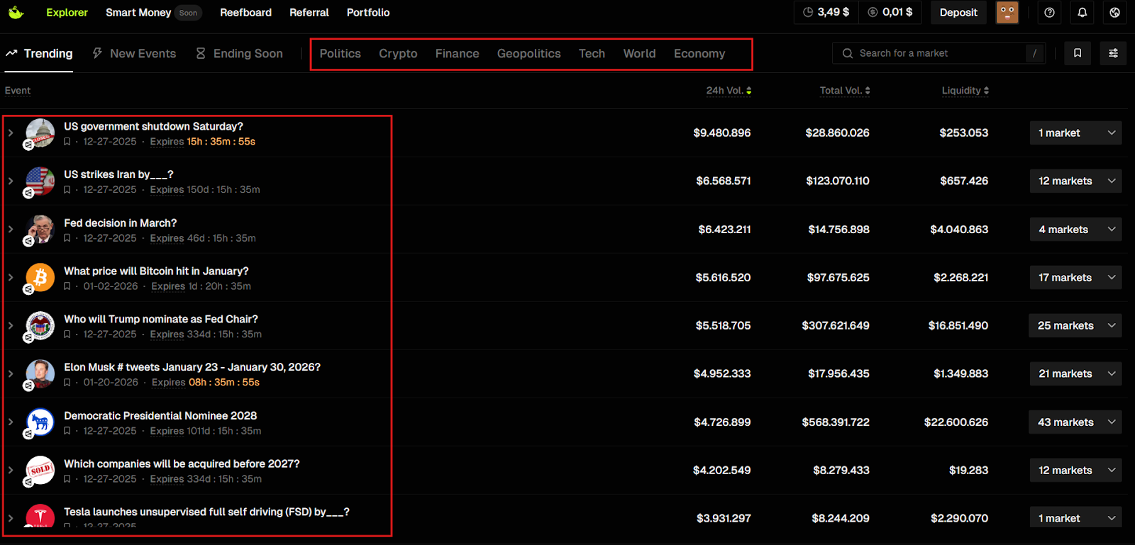select the trading terminal on whales prediction