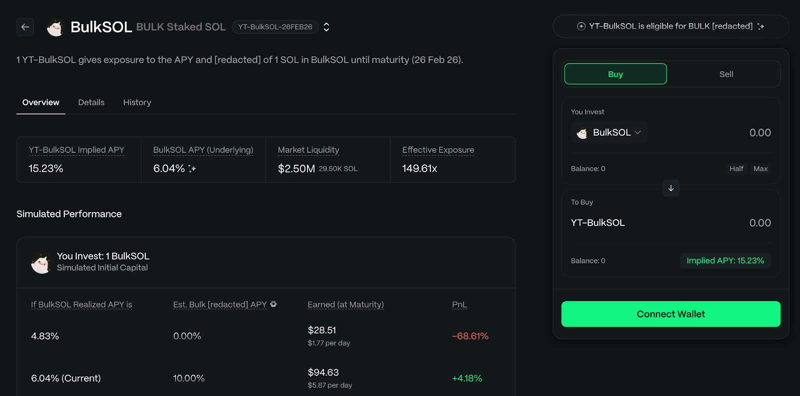 step 2 deposit bulksol into exponent bulk airdrop