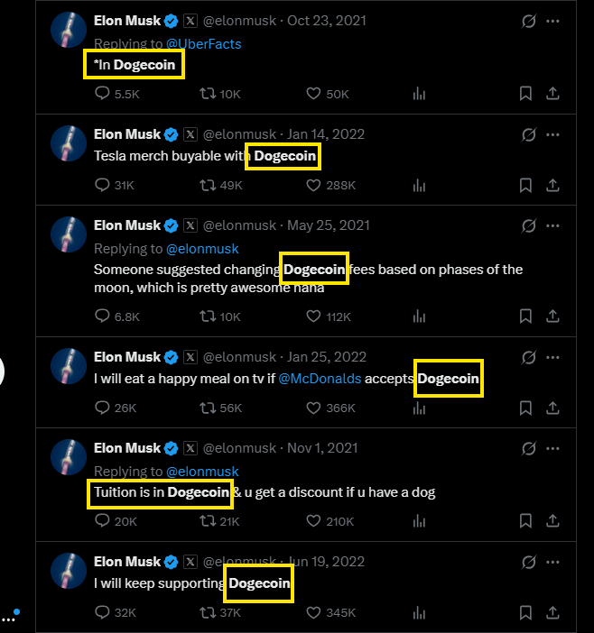 social media influence driving dogecoin price volatility